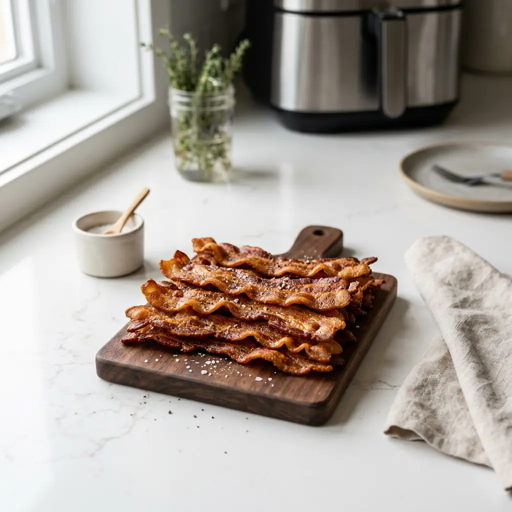 Photo of Air Fryer Bacon cooked in the air fryer