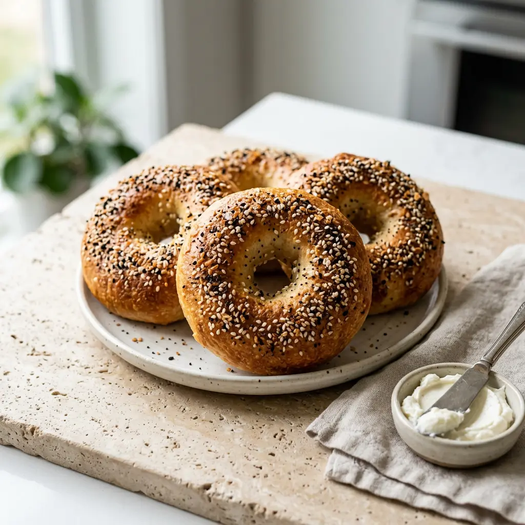 Photo of Air Fryer Bagels cooked in the air fryer