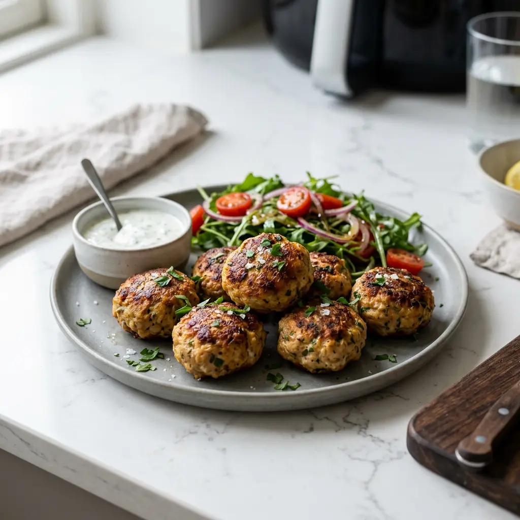 Photo of Air Fryer Chicken Patties cooked in the air fryer