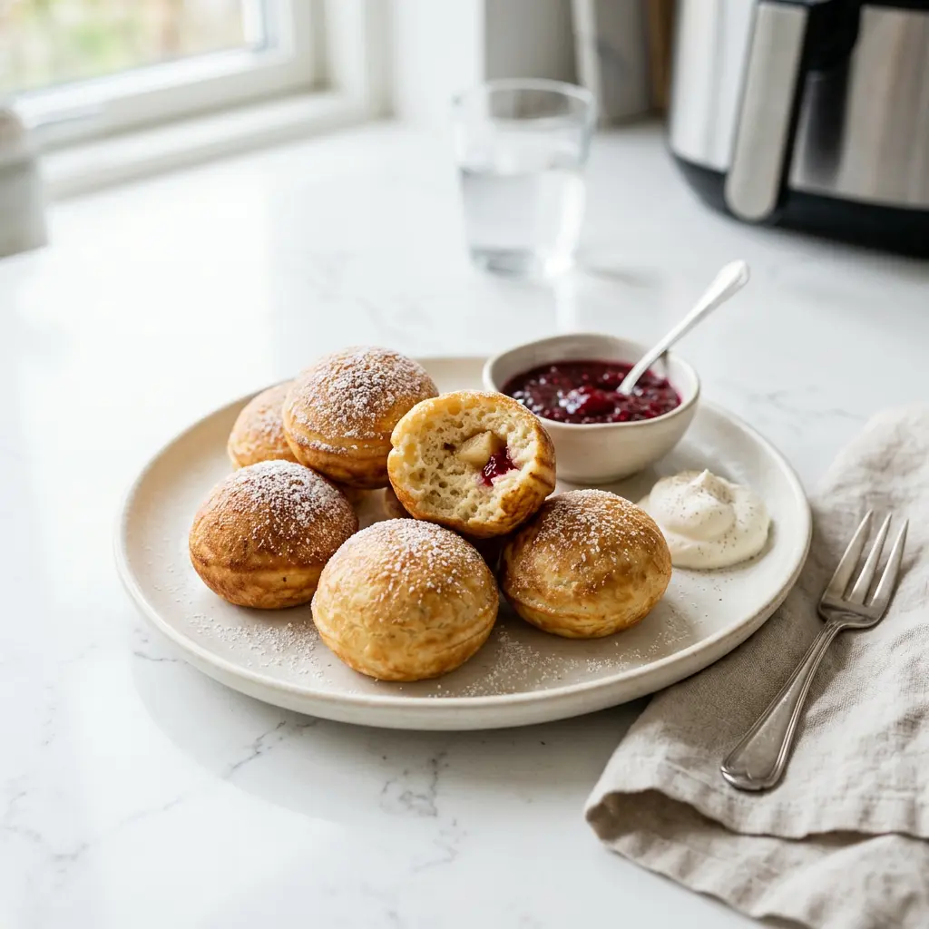 Photo of Air Fryer Danish Pancake Balls cooked in the air fryer