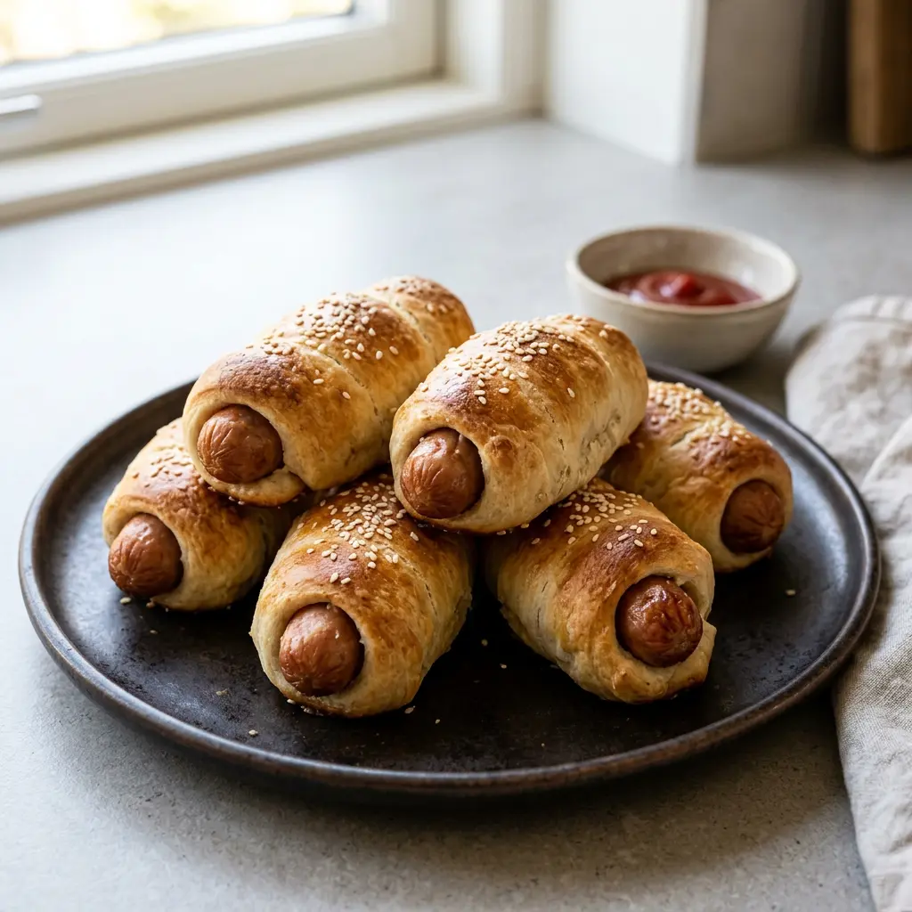 Photo of Air Fryer Danish Sausage Rolls cooked in the air fryer