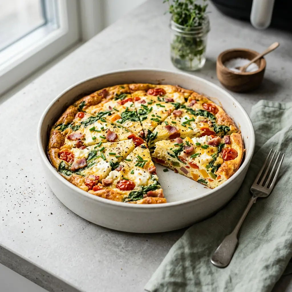 Photo of Air Fryer Frittata cooked in the air fryer