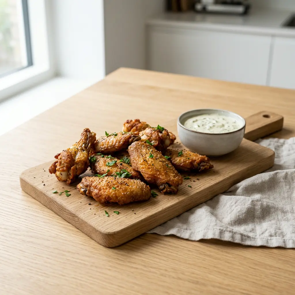 Photo of Air Fryer Frozen Chicken Wings cooked in the air fryer