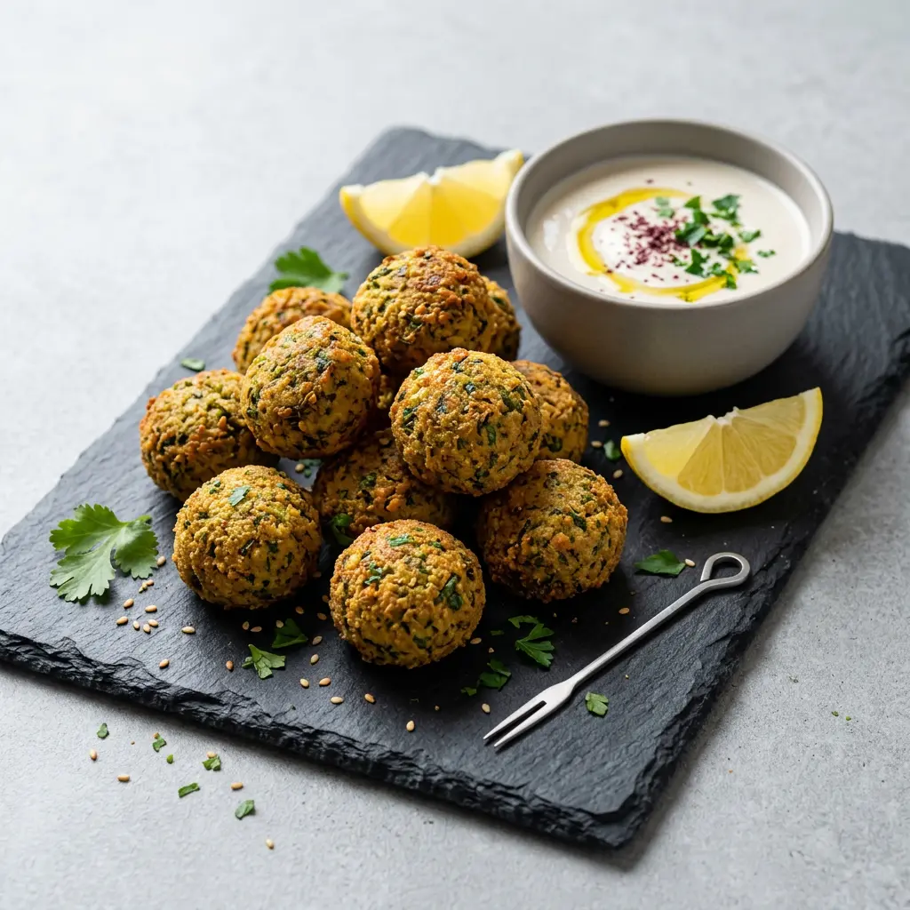 Photo of Air Fryer Frozen Falafel cooked in the air fryer