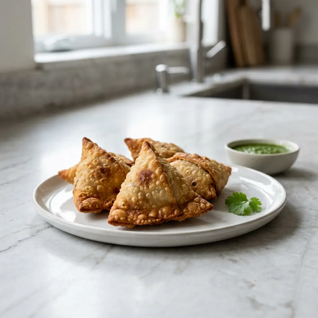 Photo of Air Fryer Frozen Samosas cooked in the air fryer