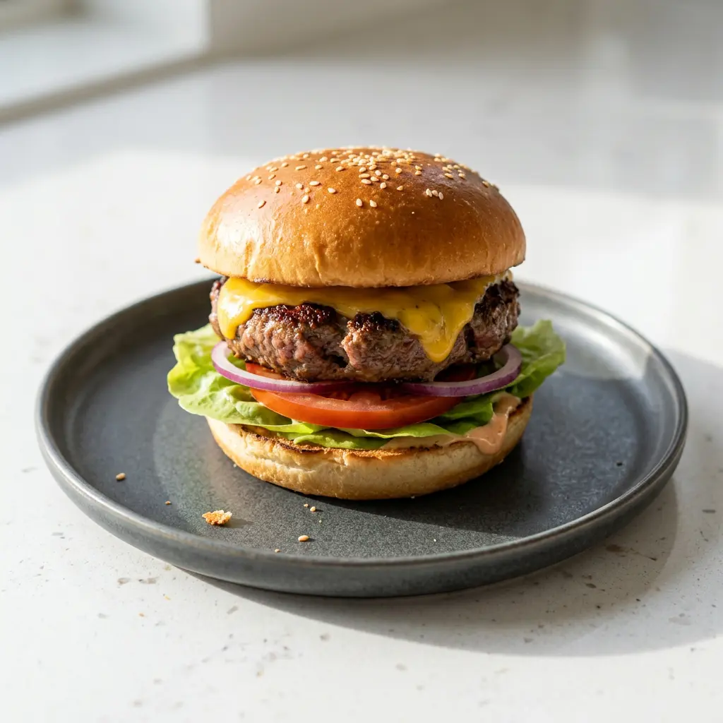 Photo of Air Fryer Hamburger cooked in the air fryer