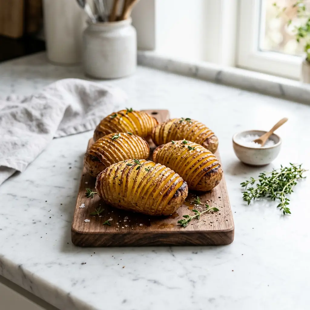 Photo of Air Fryer Hasselback Potatoes cooked in the air fryer