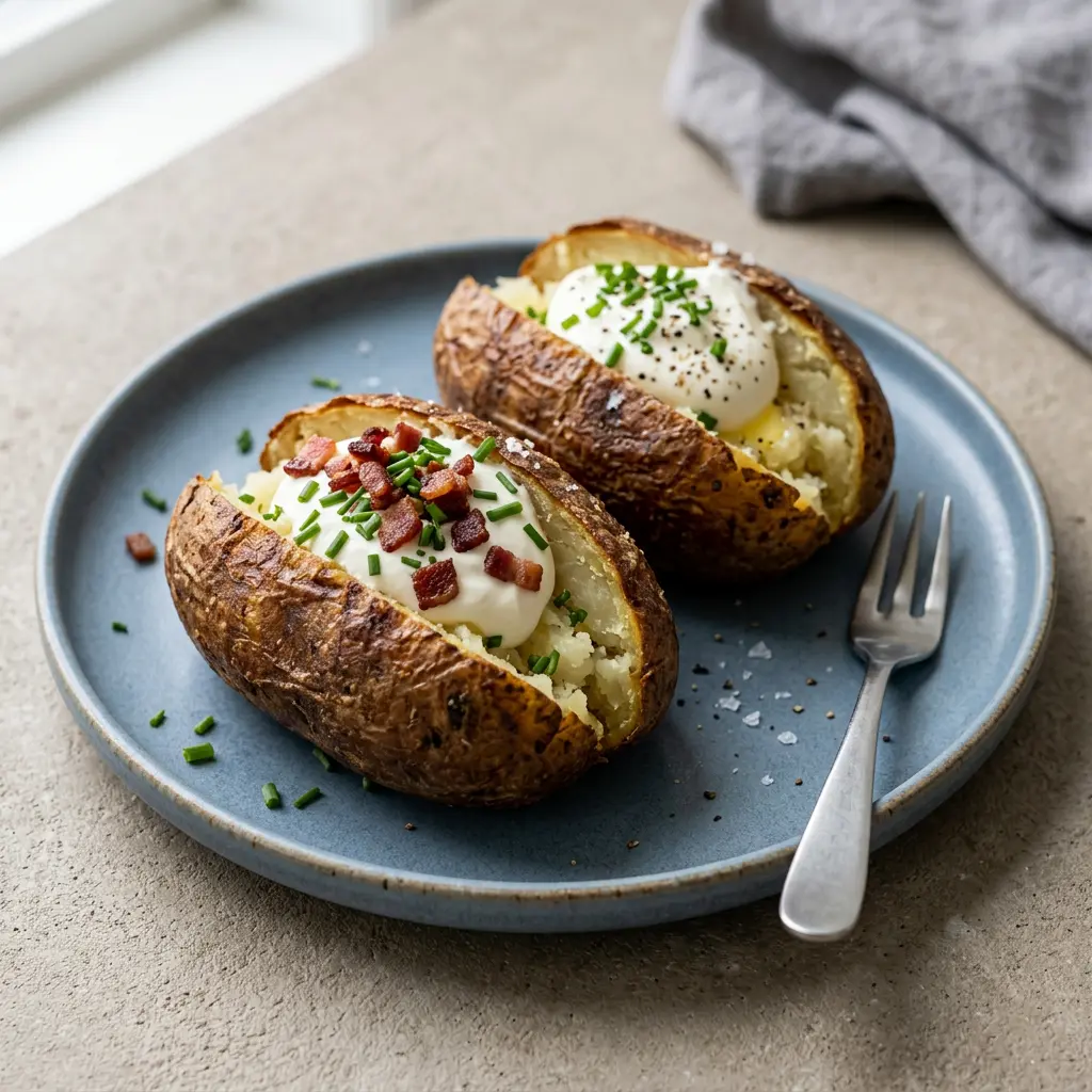 Photo of Air Fryer Jacket Potatoes cooked in the air fryer