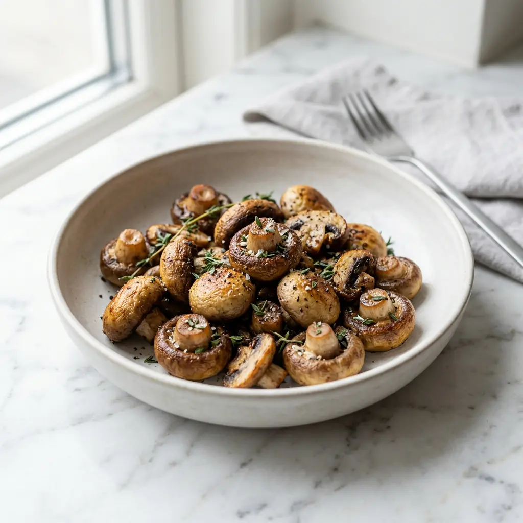 Photo of Air Fryer Mushrooms cooked in the air fryer