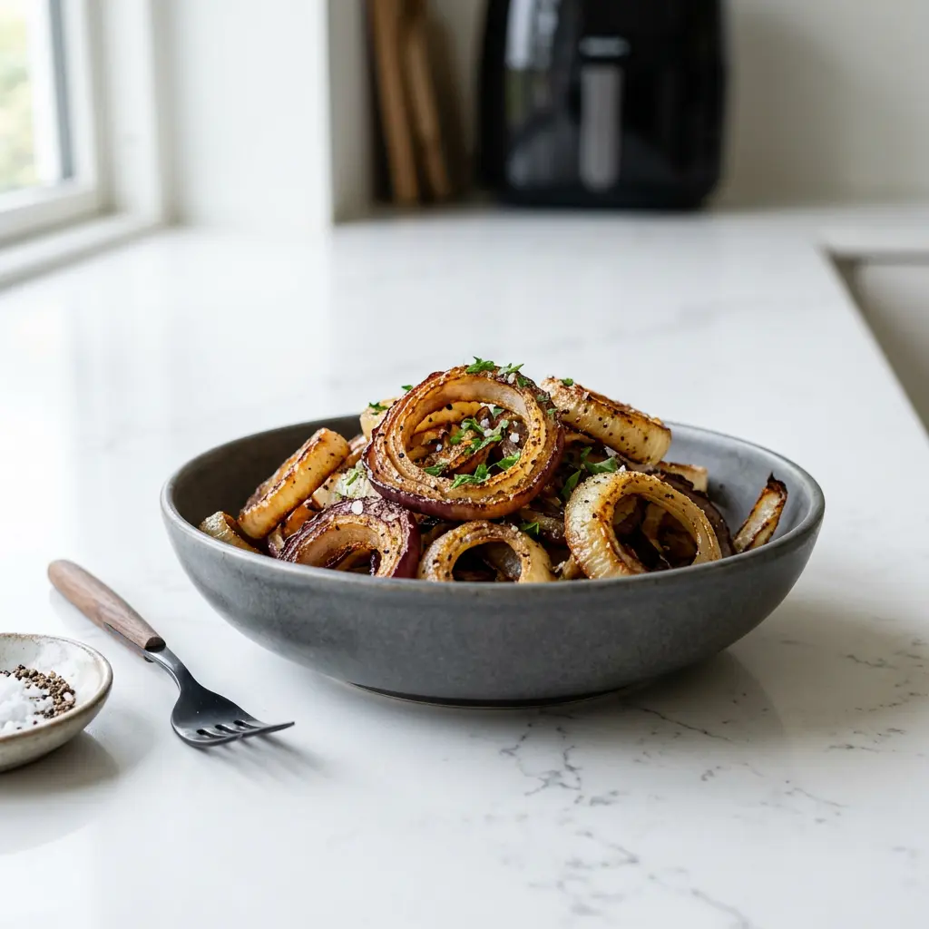 Photo of Air Fryer Onions cooked in the air fryer