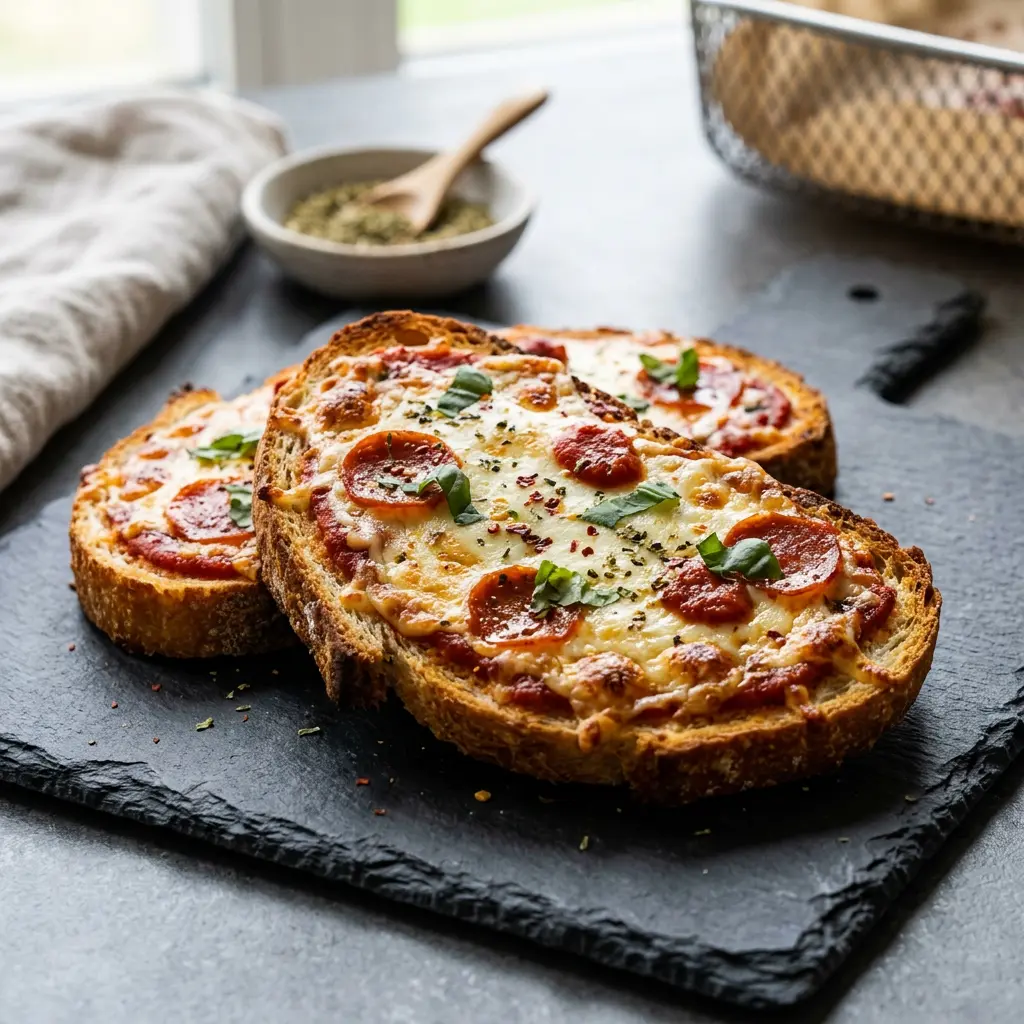 Photo of Air Fryer Pizza Toast cooked in the air fryer