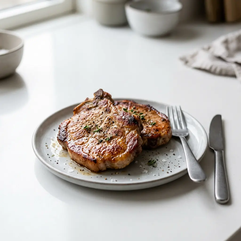 Photo of Air Fryer Pork Neck Chops cooked in the air fryer