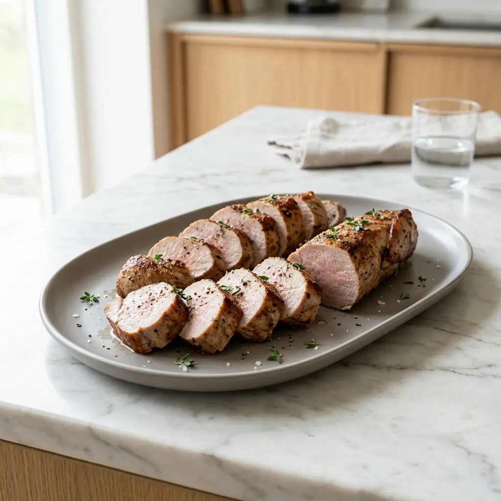 Photo of Air Fryer Pork Tenderloin cooked in the air fryer