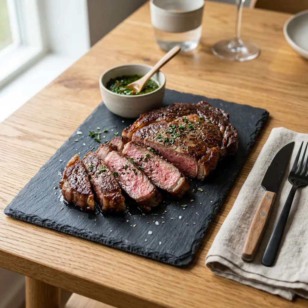 Photo of Air Fryer Ribeye Steak cooked in the air fryer