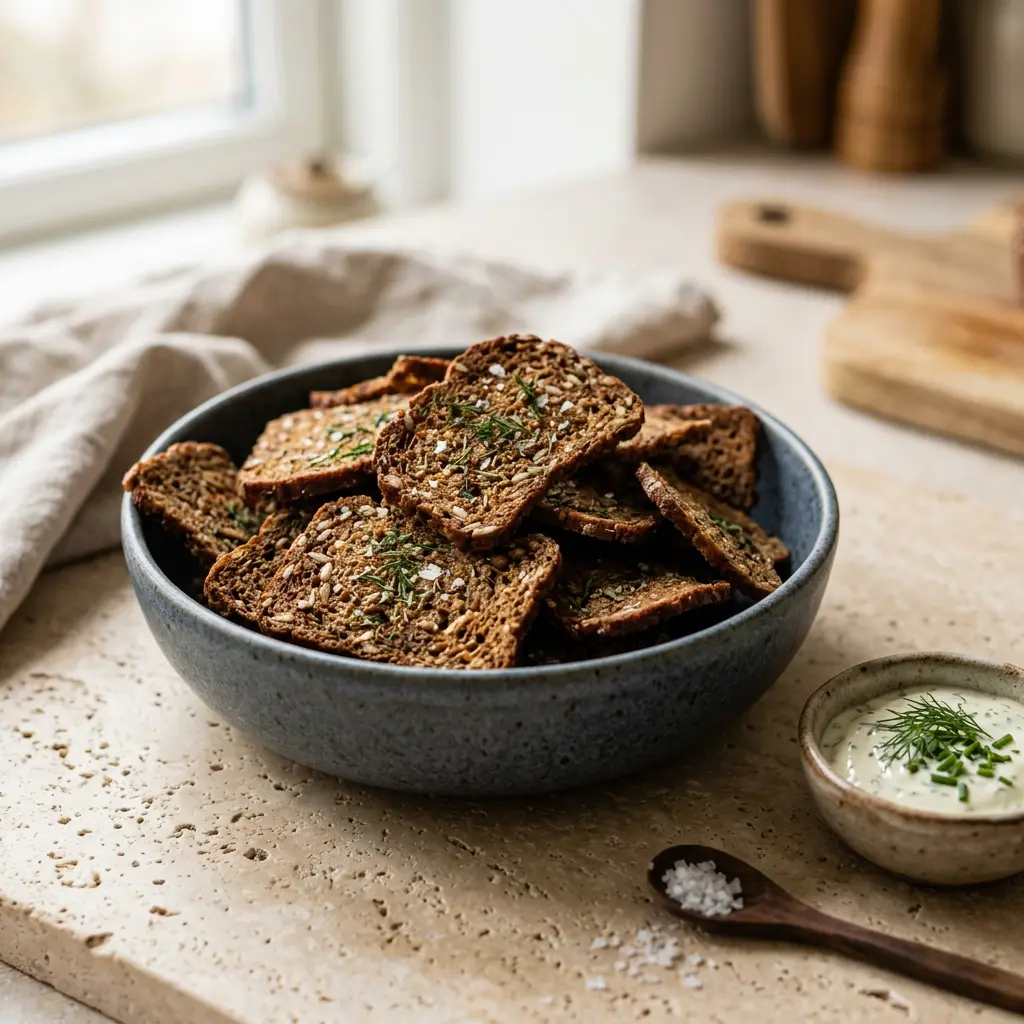 Photo of Air Fryer Rye Bread Crisps cooked in the air fryer