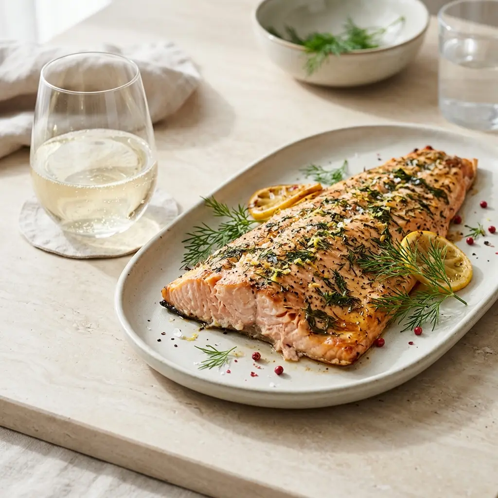 Photo of the finished dish for the recipe Baked Side of Salmon