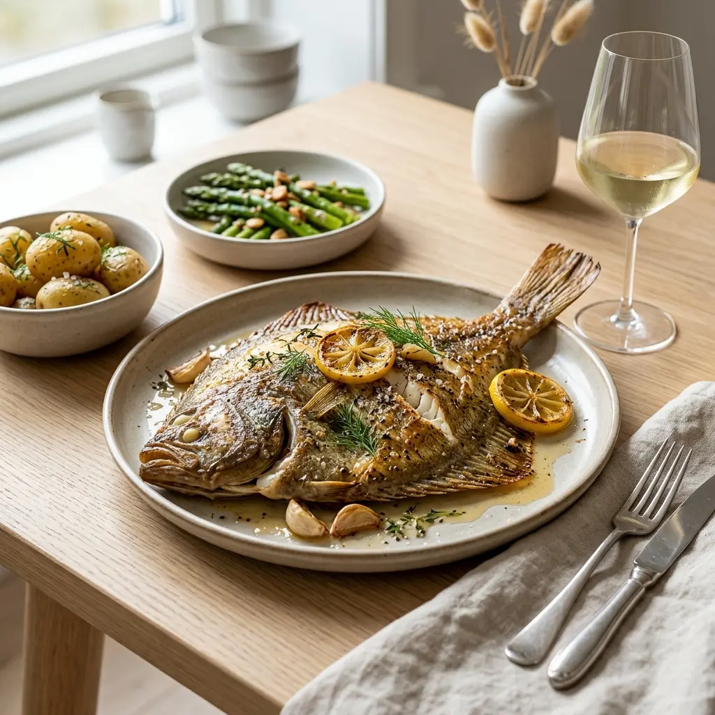 Photo of the finished dish for the recipe Baked Turbot
