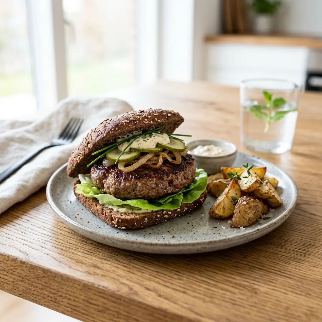 Photo of the finished dish for the recipe Beef Patty Sandwich