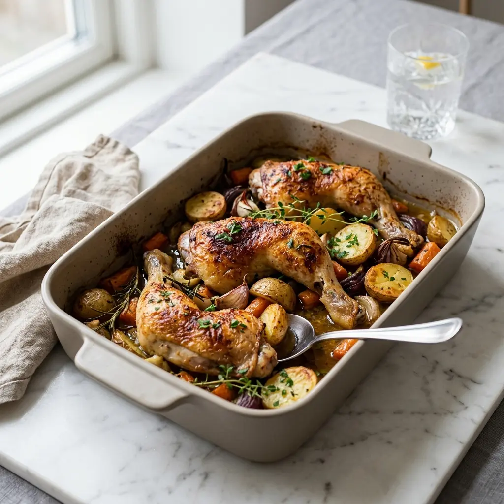 Photo of the finished dish for the recipe Chicken Leg Traybake