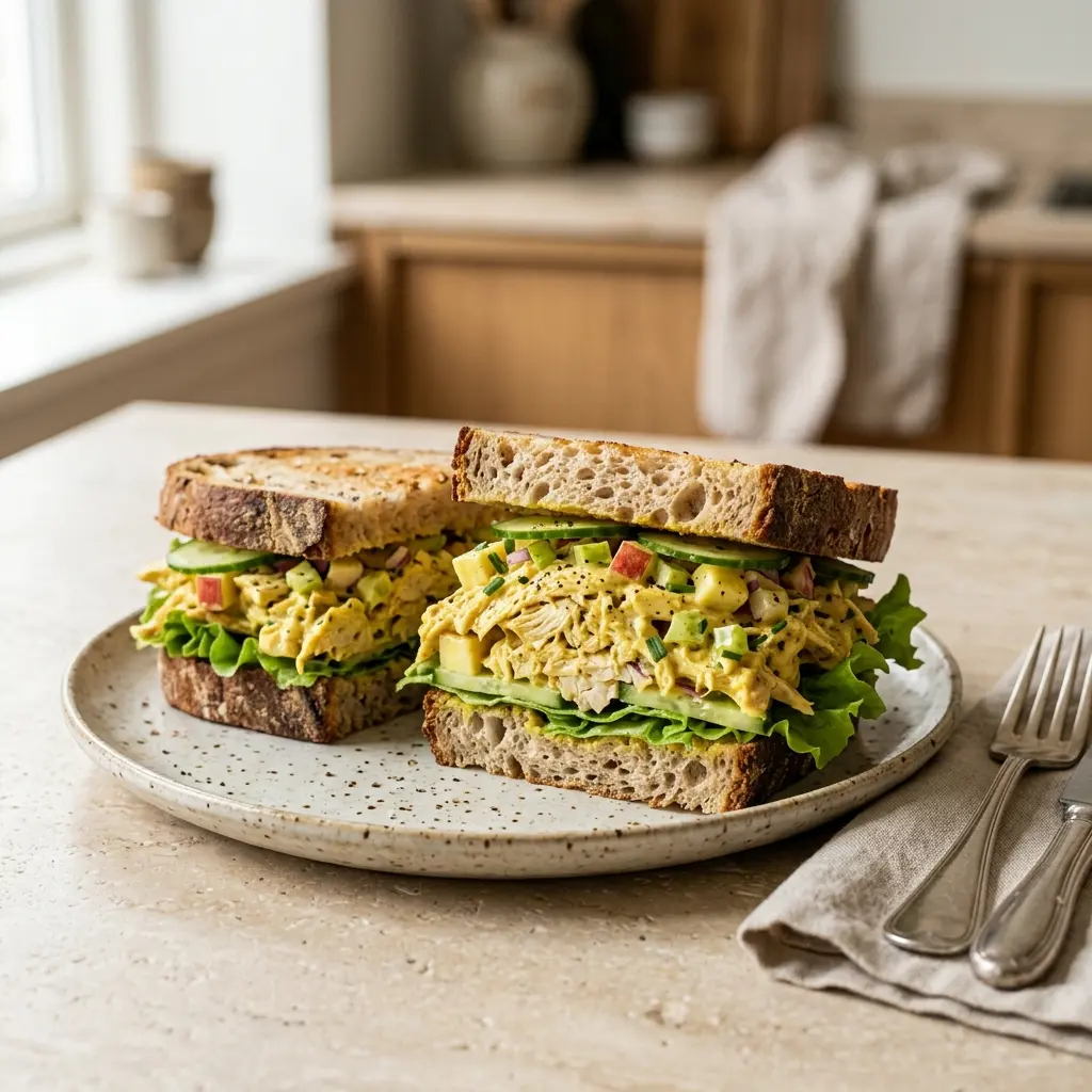 Photo of the finished dish for the recipe Chicken Sandwich with Curry