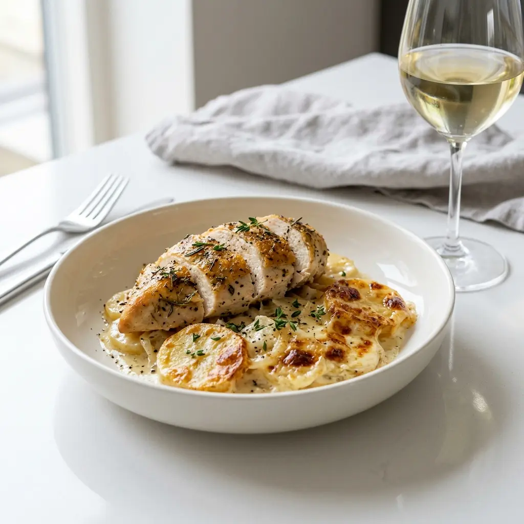 Photo of the finished dish for the recipe Chicken with Dauphinoise Potatoes