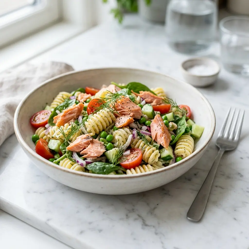 Photo of the salad recipe Cold Pasta Salad with Hot-Smoked Salmon