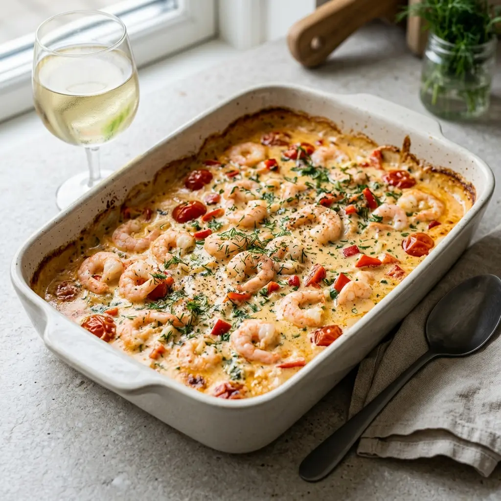 Photo of the finished dish for the recipe Creamy Prawn Bake