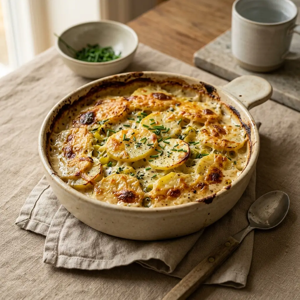 Photo of the finished dish for the recipe Dauphinoise Potatoes with Leeks