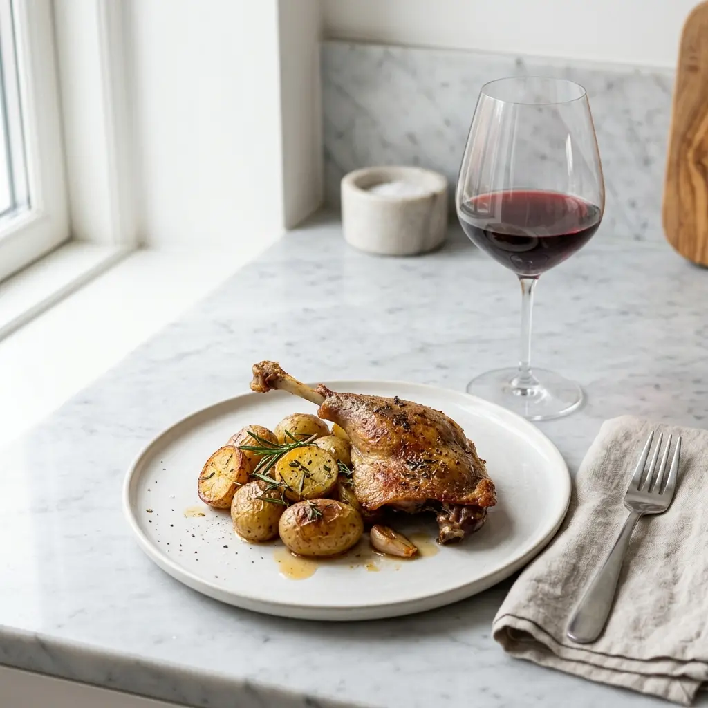 Photo of the finished dish for the recipe Duck Legs with Potatoes
