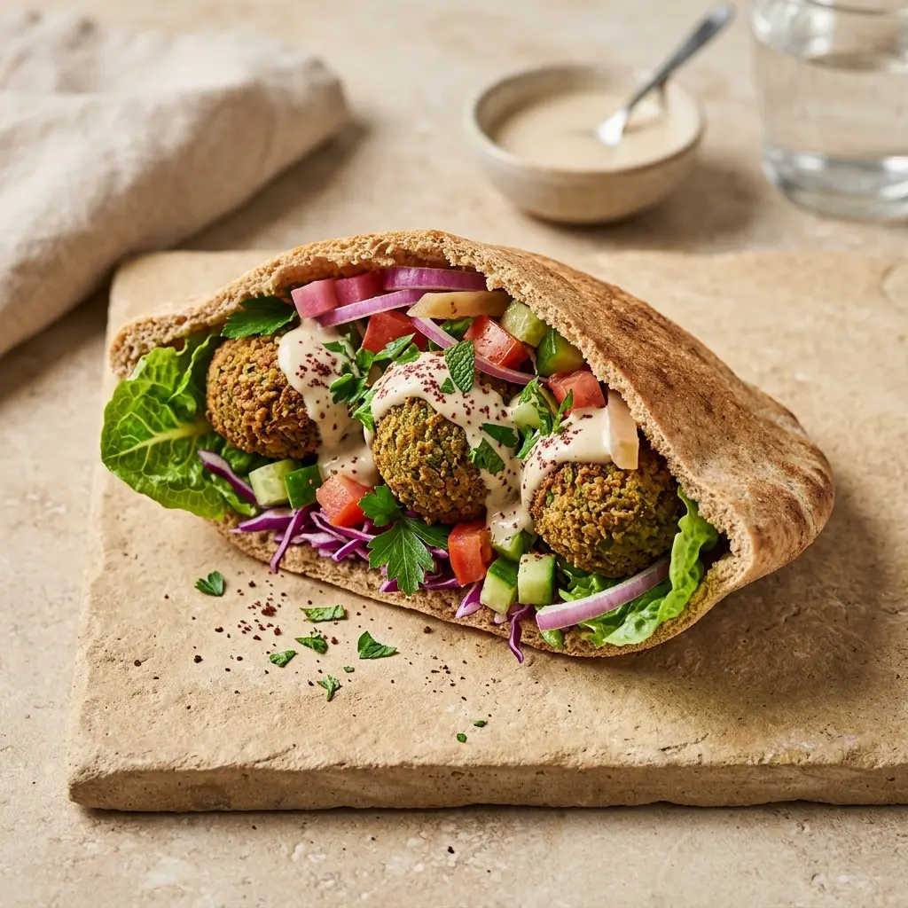 Photo of the bread or dough recipe Falafel in Pitta Bread