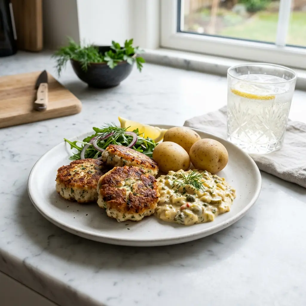 Photo of the finished dish for the recipe Fishcakes with Remoulade