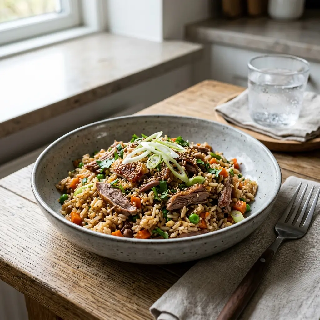 Photo of the finished dish for the recipe Fried Rice with Duck