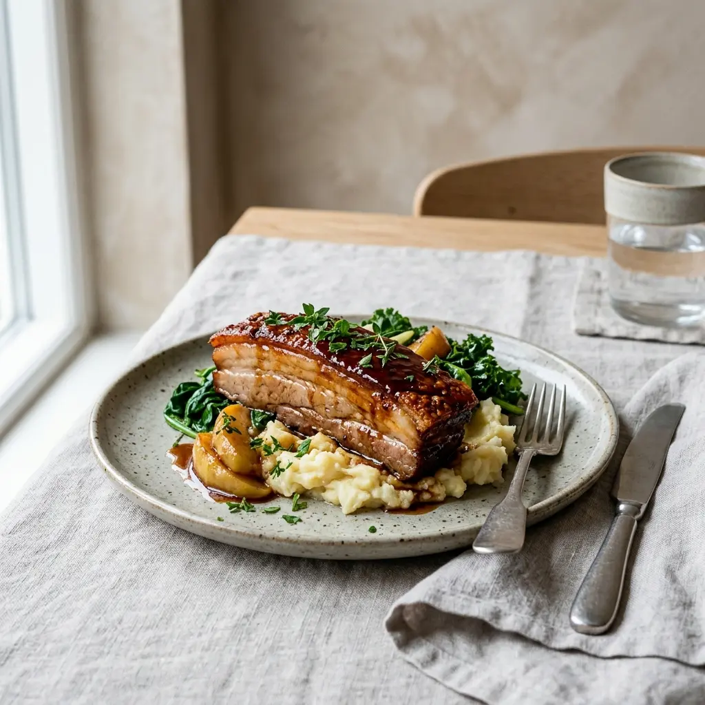 Photo of the finished dish for the recipe Glazed Pork Belly