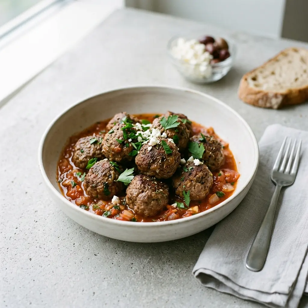 Photo of the finished dish for the recipe Greek Beef Meatballs