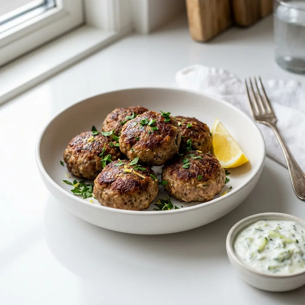 Photo of the finished dish for the recipe Greek Beef Patties