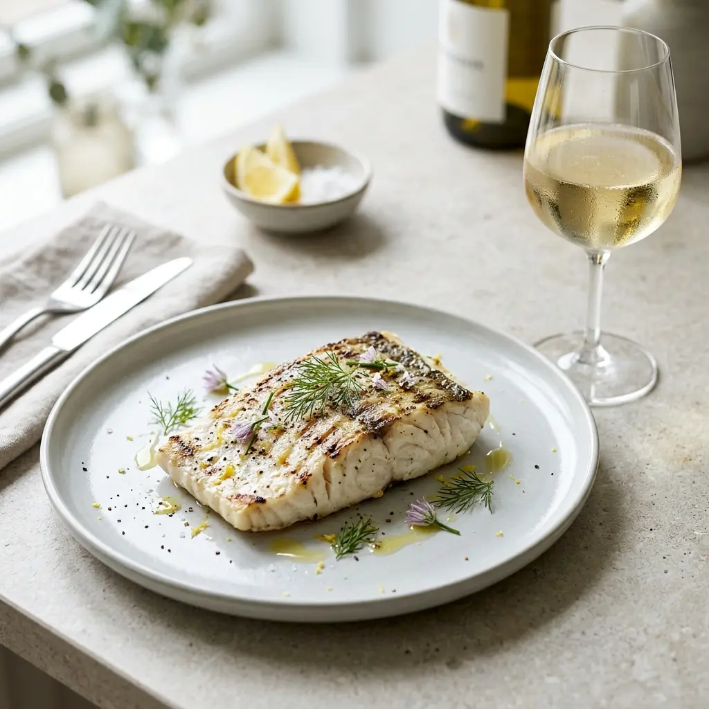 Photo of the finished dish for the recipe Grilled Halibut