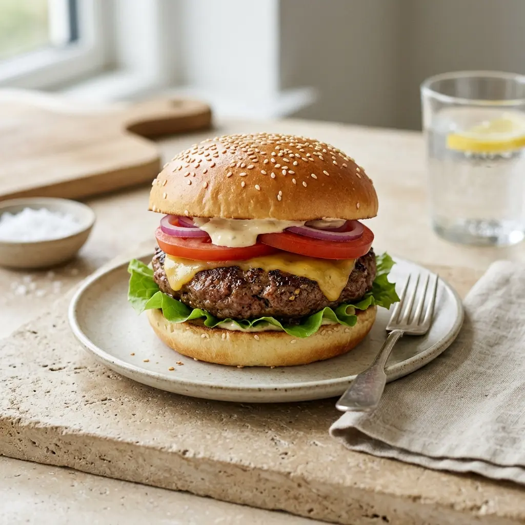Photo of the finished dish for the recipe Homemade Burger