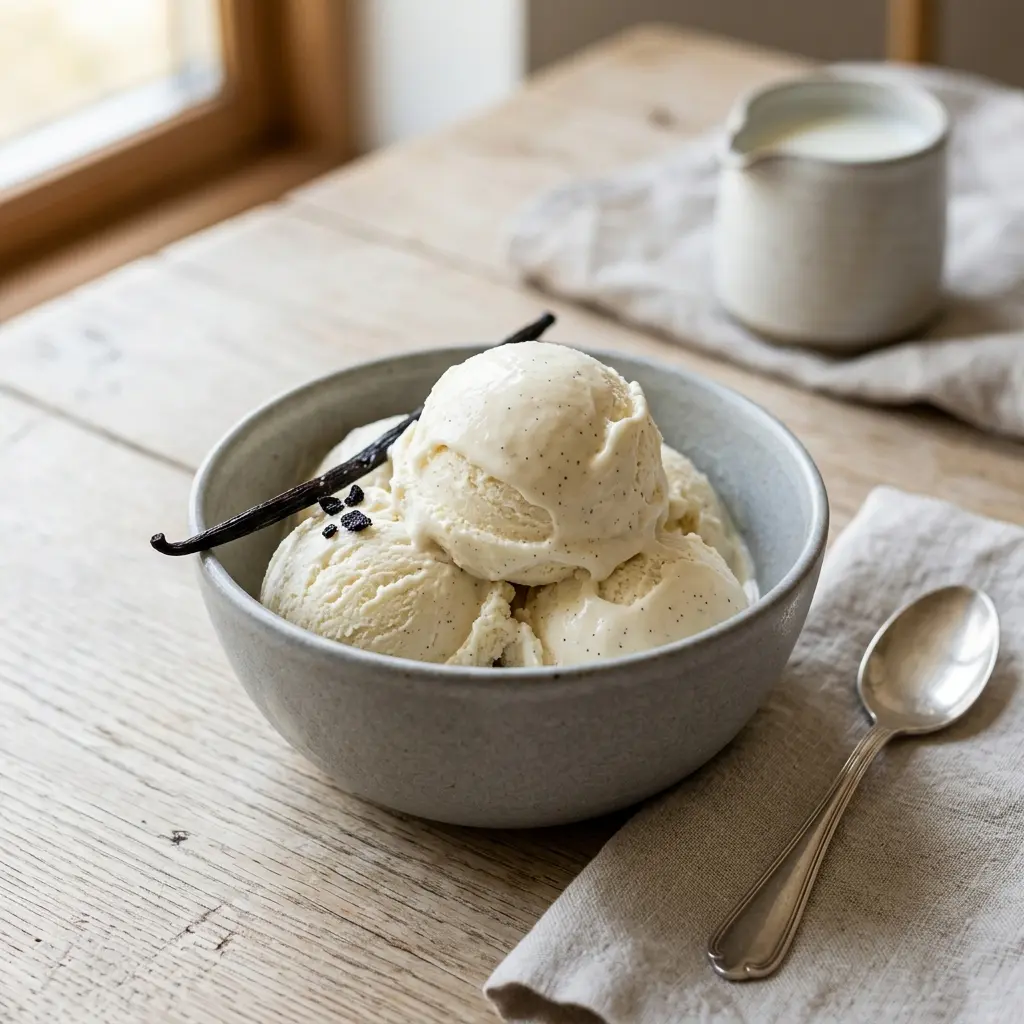 Photo of the dessert recipe Homemade Vanilla Ice Cream
