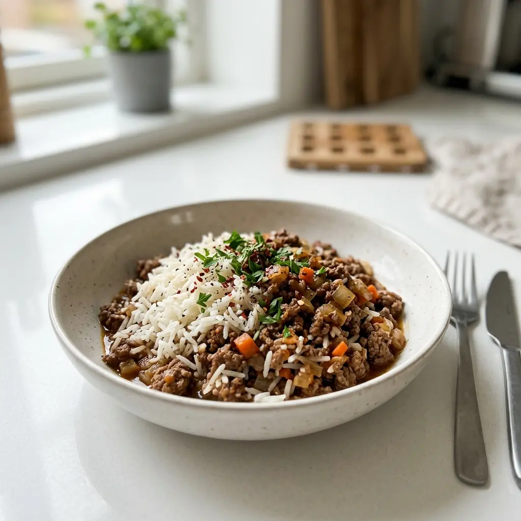 Photo of the finished dish for the recipe Minced Beef with Rice