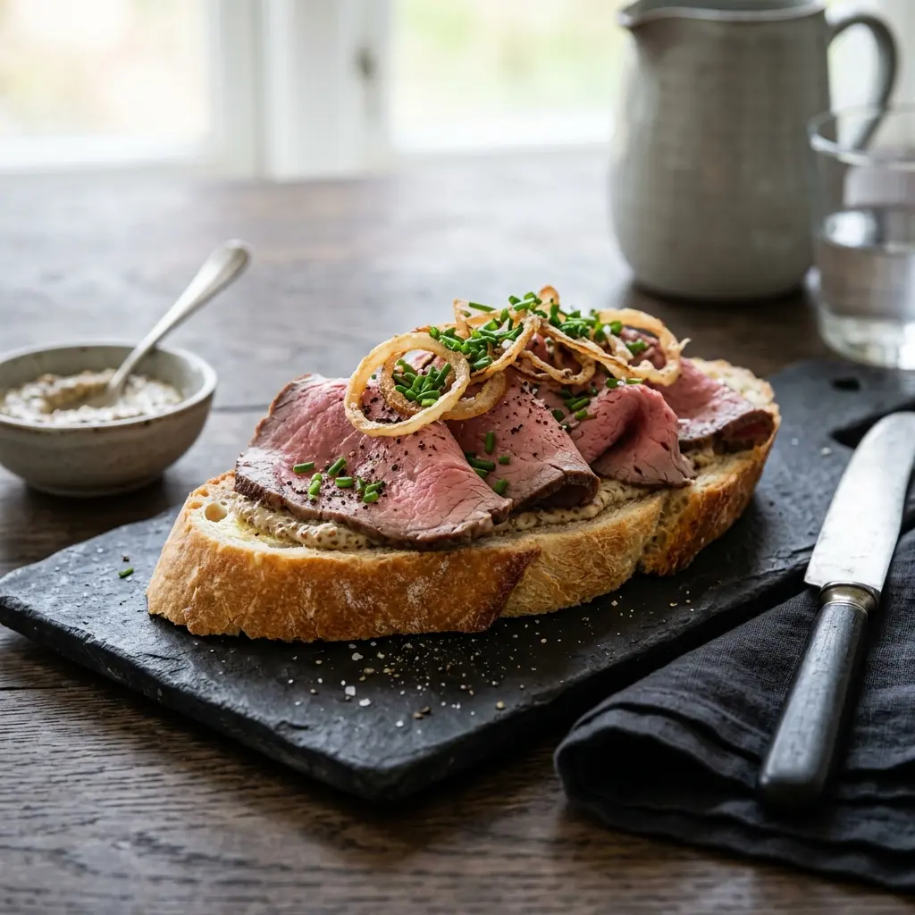Photo of the finished dish for the recipe Open Roast Beef Sandwich