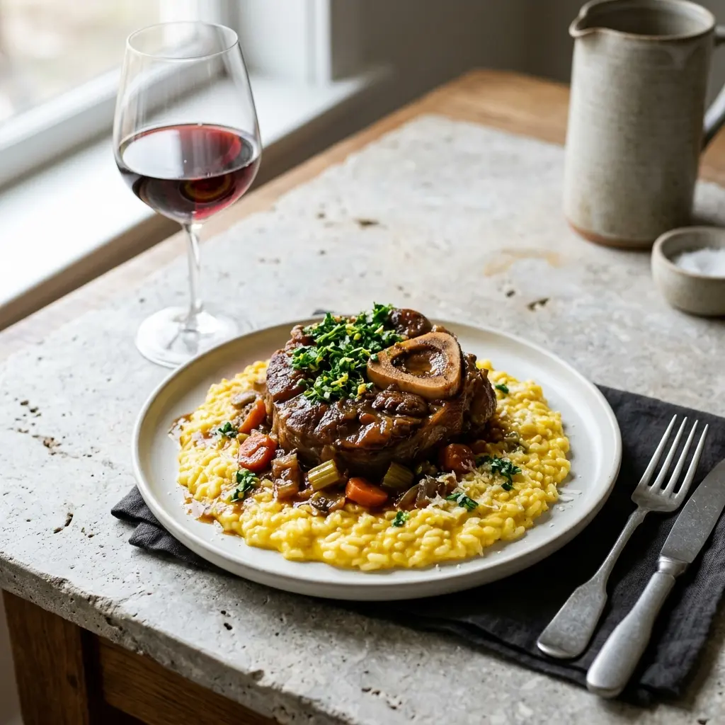 Photo of the finished dish for the recipe Osso Buco with Risotto
