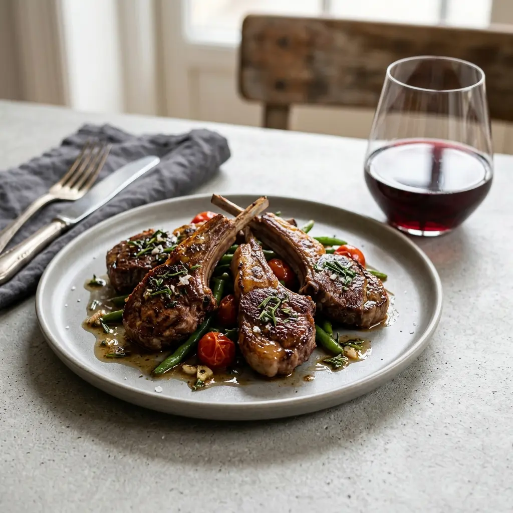 Photo of the finished dish for the recipe Pan-Fried Lamb Chops
