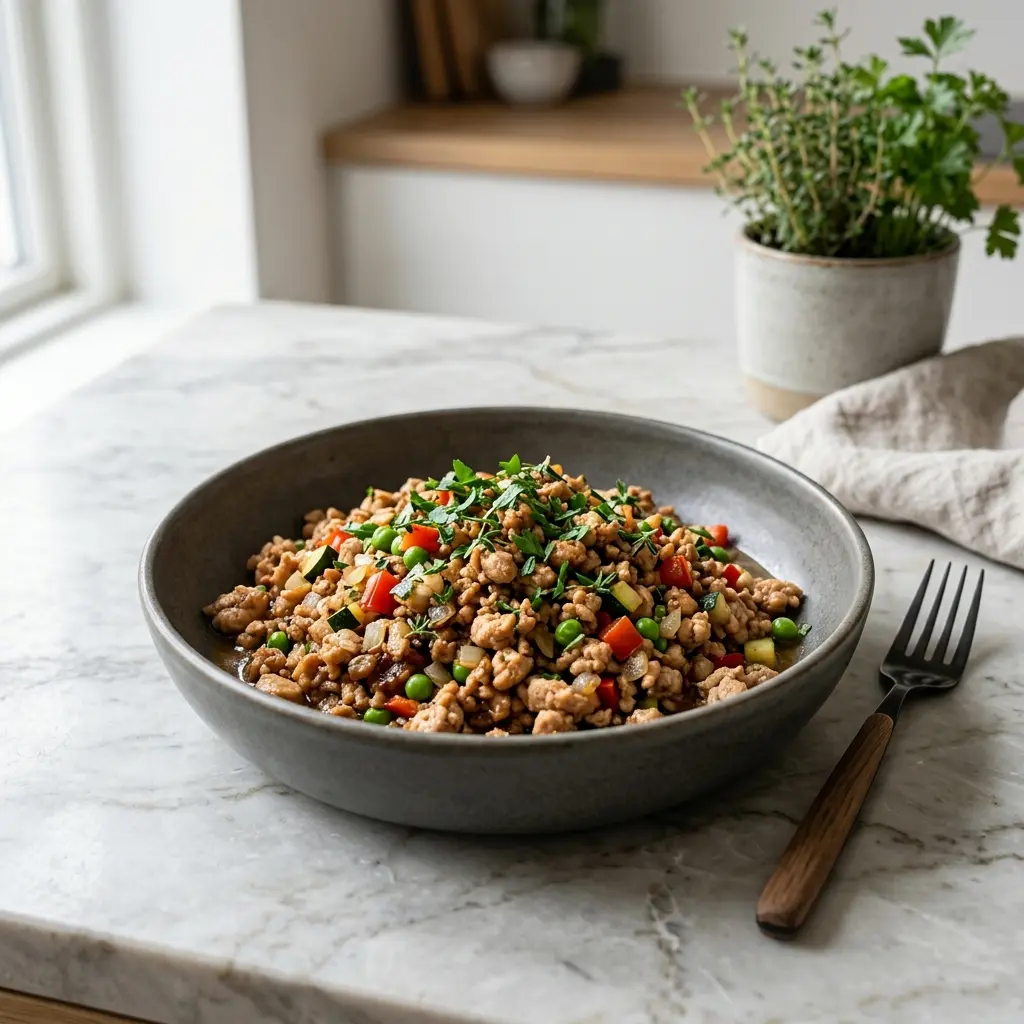 Photo of the finished dish for the recipe Pan-Fried Minced Chicken