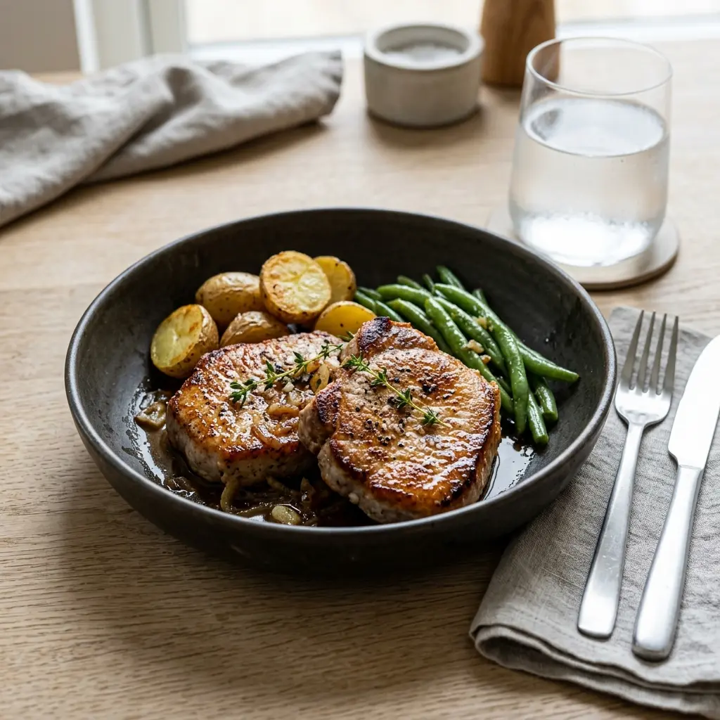 Photo of the finished dish for the recipe Pan-Fried Pork Chops