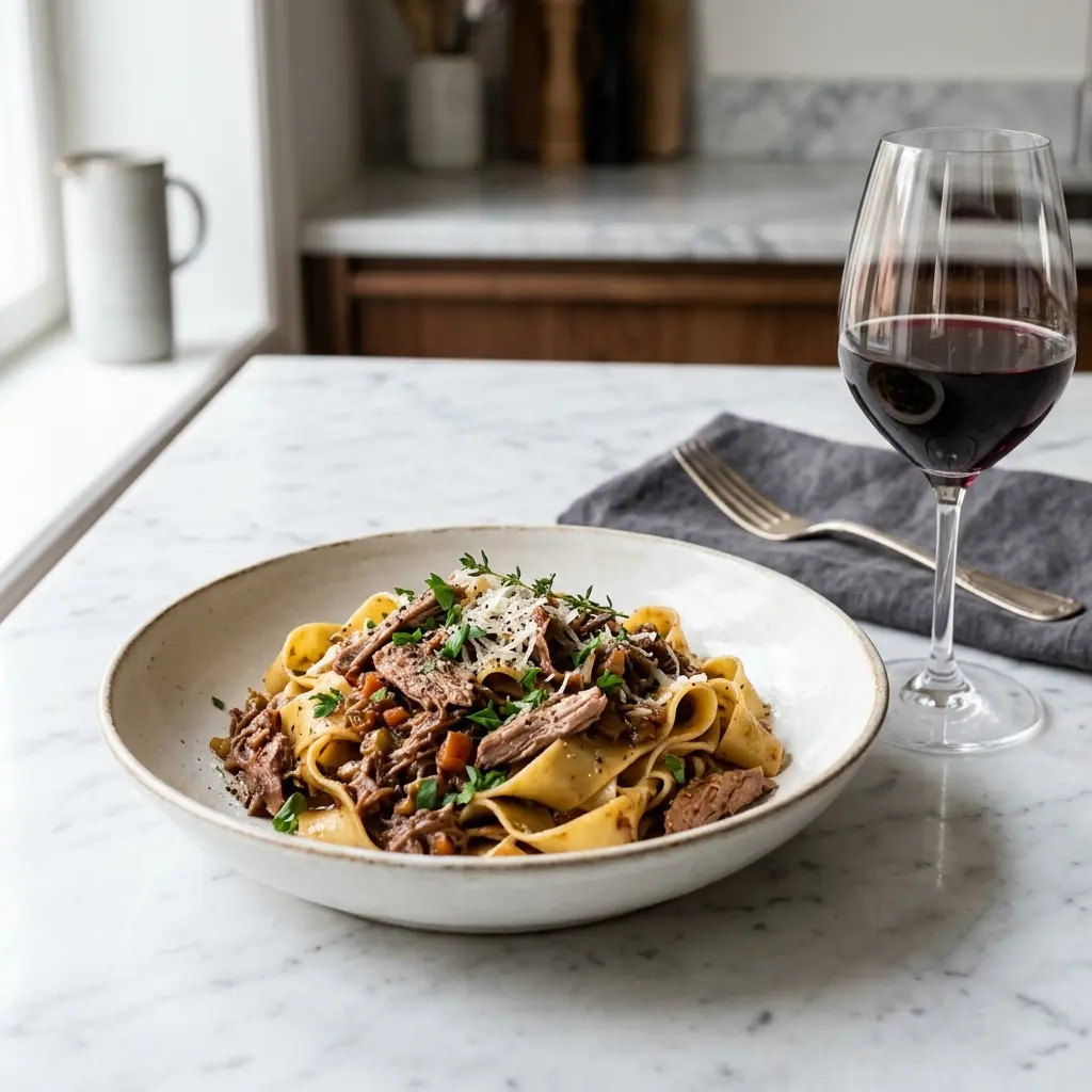 Photo of the finished dish for the recipe Pasta with Duck