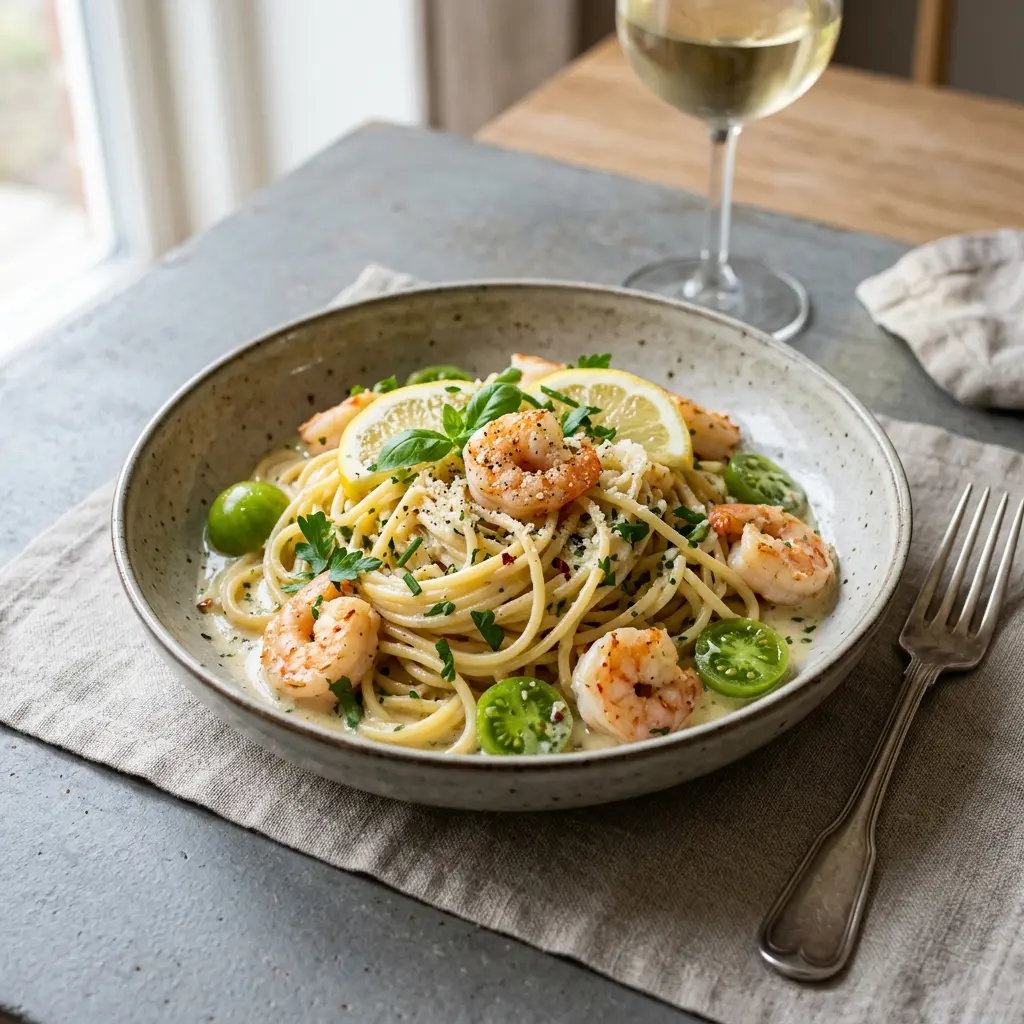 Photo of the sauce or side recipe Pasta with Prawns and White Wine Sauce