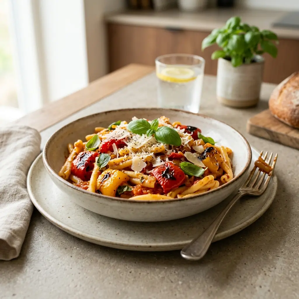 Photo of the finished dish for the recipe Pasta with Roasted Peppers