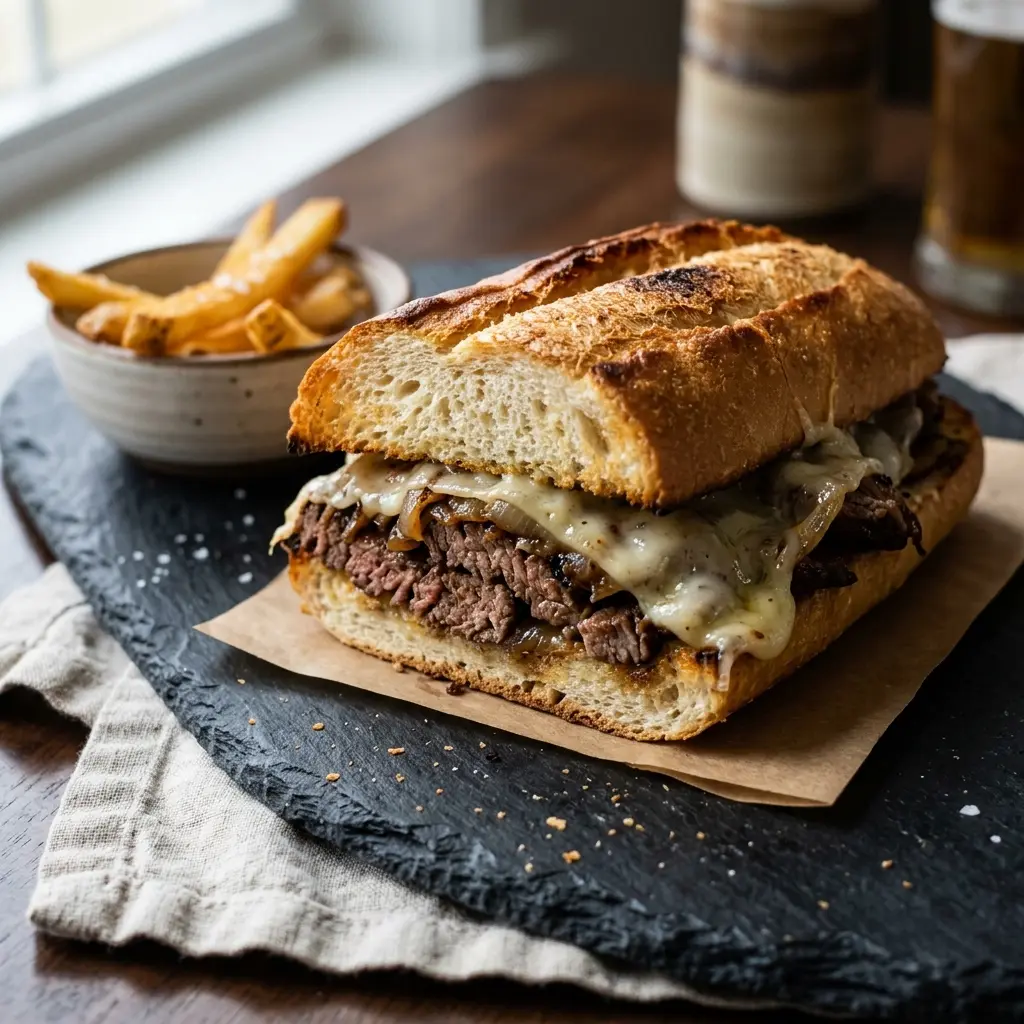 Photo of the finished dish for the recipe Philly Cheesesteak Sandwich