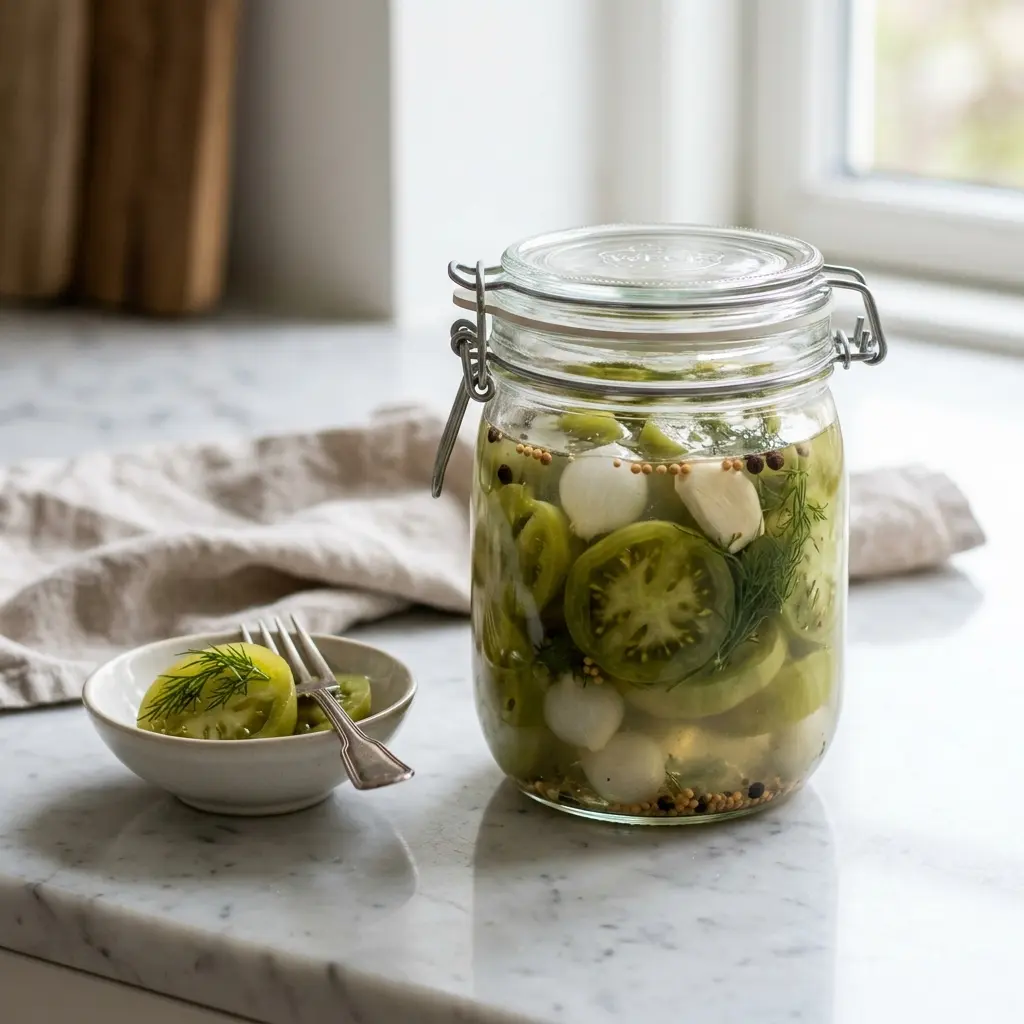 Photo of the finished dish for the recipe Pickled Green Tomatoes