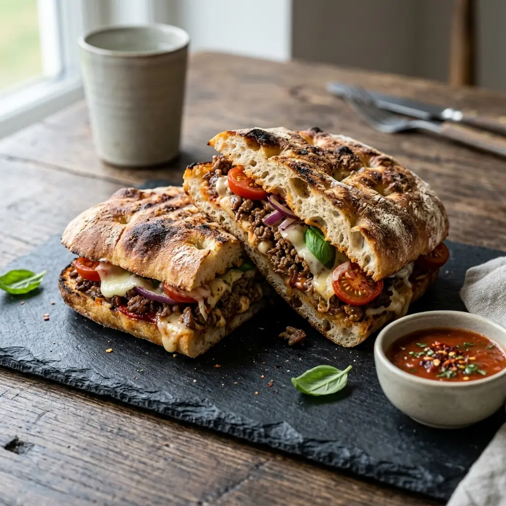 Photo of the bread or dough recipe Pizza Sandwich with Beef
